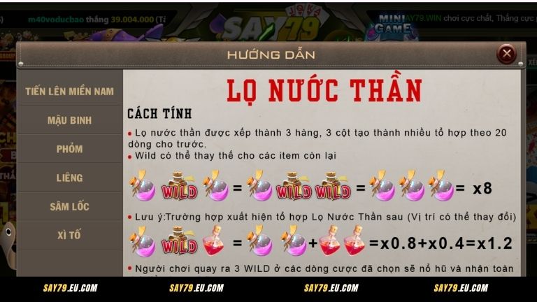 Bí quyết chơi Lọ Nước Thần Say79 bất bại từ chuyên gia