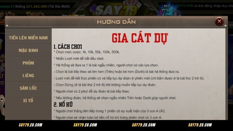 Bỏ túi cách chơi Gia Cát Dự Say79 dễ hiểu cho tân binh