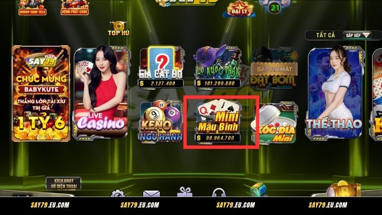 Hướng dẫn chơi game mini Mậu Binh Say79