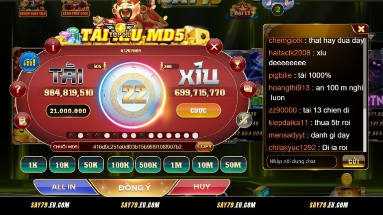 Luật chơi cược Tài Xỉu MD5 tại Say79
