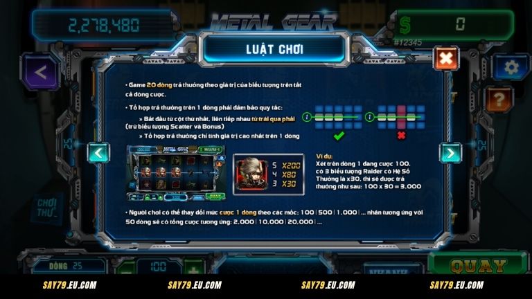 Luật chơi Metal Gear Say79 chi tiết cho người mới