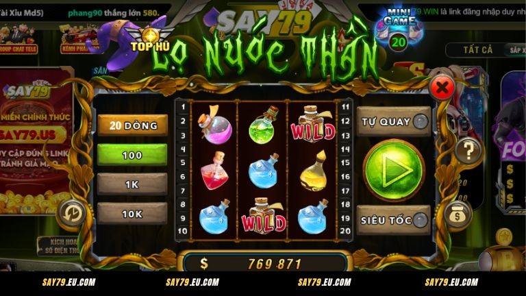 Nước Thần - Mini Game Say79 mang yếu tố may rủi & dự đoán,